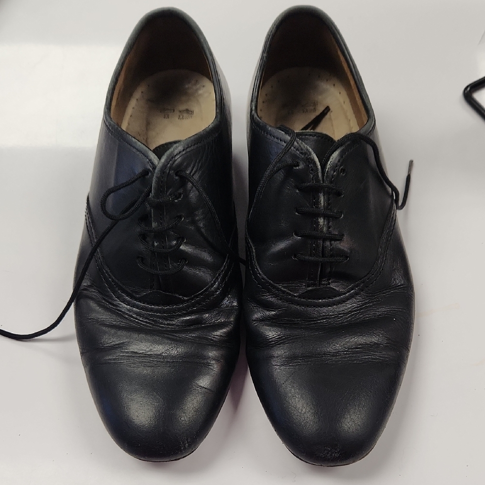 Dance Art Men's Size 7 Black Leather  Dance Shoes(C1)
